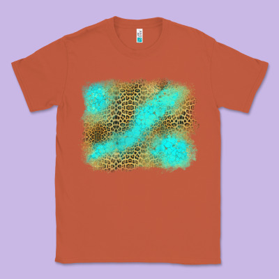 Turquoise Leopard Background Classic Tee Designed By Jasminsmagicworld