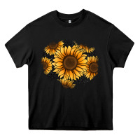 Black sunflower patch Heavy Core Tee - Jasminsmagicworld