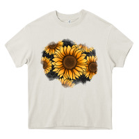 Cream sunflower patch Heavy Core Tee - Jasminsmagicworld