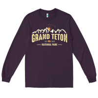 Plum grand teton national park est 1929 vinage wyoming mountains graphic Long Sleeve Tee - linhVisuals