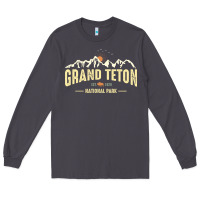 Smoke grand teton national park est 1929 vinage wyoming mountains graphic Long Sleeve Tee - linhVisuals