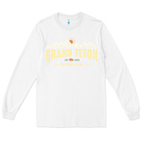 White grand teton national park est 1929 vinage wyoming mountains graphic Long Sleeve Tee - linhVisuals