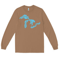 Toasted Coconut great lakes of michigan Long Sleeve Tee - linhVisuals