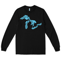 Black great lakes of michigan Long Sleeve Tee - linhVisuals