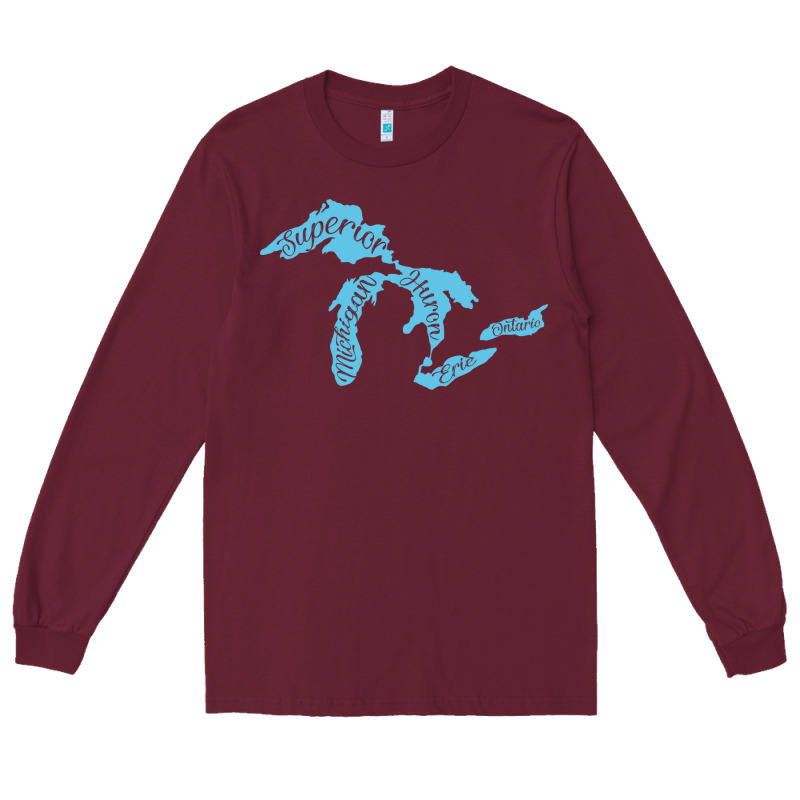 Great Lakes Of Michigan Long Sleeve Tee by linhVisuals | Teevron