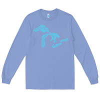 Colony Blue great lakes of michigan Long Sleeve Tee - linhVisuals