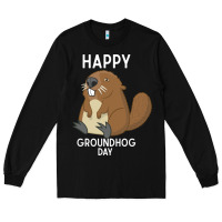 Black happy groundhog day respect the shadow funny spring prediction holiday Long Sleeve Tee - linhVisuals
