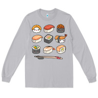 Moon Dust happy sushi kawaii anime japanese food lover funny illustration gift Long Sleeve Tee - linhVisuals