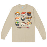 Mushroom happy sushi kawaii anime japanese food lover funny illustration gift Long Sleeve Tee - linhVisuals