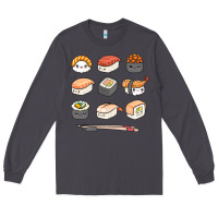 Smoke happy sushi kawaii anime japanese food lover funny illustration gift Long Sleeve Tee - linhVisuals