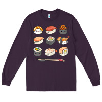 Plum happy sushi kawaii anime japanese food lover funny illustration gift Long Sleeve Tee - linhVisuals