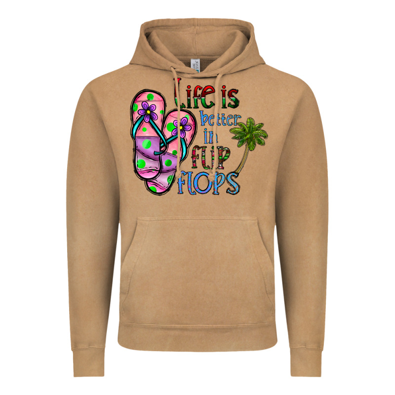 Life Is Better İn Flip Flops Vintage Hoodie by CowhideDigitalArt | Teevron