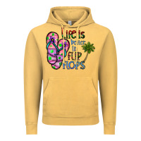 Vintage Mustard life is better İn flip flops Vintage Hoodie - CowhideDigitalArt