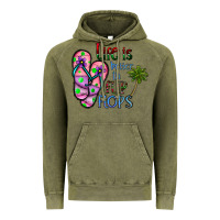 Vintage Olive life is better İn flip flops Vintage Hoodie - CowhideDigitalArt