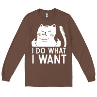 Chestnut i do what i want cat giving a finger funny middle finger rude graphic Long Sleeve Tee - linhVisuals