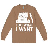 Toasted Coconut i do what i want cat giving a finger funny middle finger rude graphic Long Sleeve Tee - linhVisuals