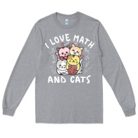 Heather Grey i love math and cats mountain heart mathematics lover gifts cute and f Long Sleeve Tee - linhVisuals