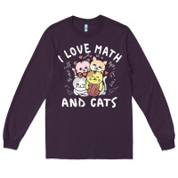 Plum i love math and cats mountain heart mathematics lover gifts cute and f Long Sleeve Tee - linhVisuals