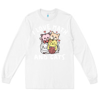 White i love math and cats mountain heart mathematics lover gifts cute and f Long Sleeve Tee - linhVisuals