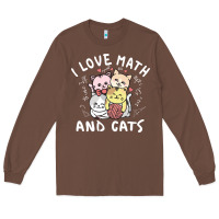 Chestnut i love math and cats mountain heart mathematics lover gifts cute and f Long Sleeve Tee - linhVisuals