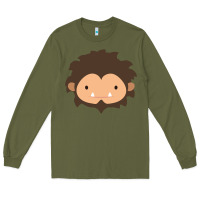 Army Green Sneaky Sasquatch Big Head Long Sleeve Tee - linhVisuals