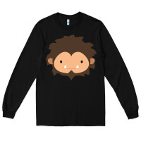 Black Sneaky Sasquatch Big Head Long Sleeve Tee - linhVisuals