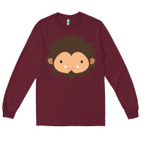 Burgundy Sneaky Sasquatch Big Head Long Sleeve Tee - linhVisuals