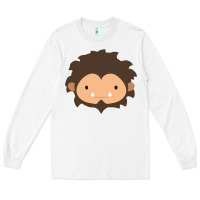White Sneaky Sasquatch Big Head Long Sleeve Tee - linhVisuals