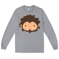 Heather Grey Sneaky Sasquatch Big Head Long Sleeve Tee - linhVisuals