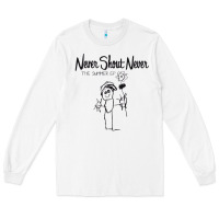 White Never SHOUT Never Long Sleeve Tee - linhVisuals