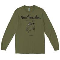 Army Green Never SHOUT Never Long Sleeve Tee - linhVisuals