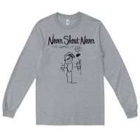 Heather Grey Never SHOUT Never Long Sleeve Tee - linhVisuals