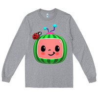 Heather Grey cocomelon, kids, kindergarten, kids songs Long Sleeve Tee - linhVisuals