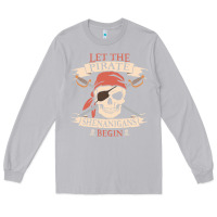 Moon Dust let the pirate shenanigans begin skull vintage pirate skeleton hallowe Long Sleeve Tee - linhVisuals