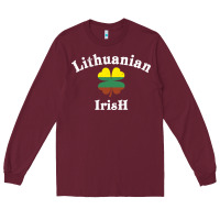 Burgundy lucky lithuanian irish flag shamrock leaf st patricks day Long Sleeve Tee - linhVisuals