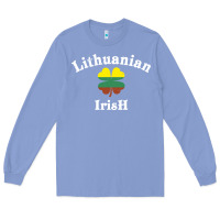 Colony Blue lucky lithuanian irish flag shamrock leaf st patricks day Long Sleeve Tee - linhVisuals