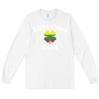 White lucky lithuanian irish flag shamrock leaf st patricks day Long Sleeve Tee - linhVisuals