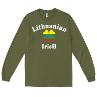 Army Green lucky lithuanian irish flag shamrock leaf st patricks day Long Sleeve Tee - linhVisuals
