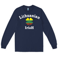 Navy lucky lithuanian irish flag shamrock leaf st patricks day Long Sleeve Tee - linhVisuals
