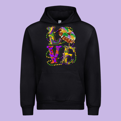 Mardi Gras Love With King Cake Urban Hoodie Designed By Ranaportraitstore