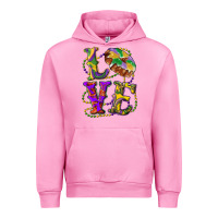 Fuchsia Pink mardi gras love with king cake Urban Hoodie - RanaPortraitStore