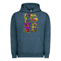 Pigment Midnight Navy mardi gras love with king cake Urban Hoodie - RanaPortraitStore