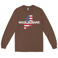 Chestnut made in maine american flag funny patriotic state lover gift Long Sleeve Tee - linhVisuals