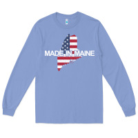 Colony Blue made in maine american flag funny patriotic state lover gift Long Sleeve Tee - linhVisuals