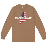 Toasted Coconut made in maine american flag funny patriotic state lover gift Long Sleeve Tee - linhVisuals