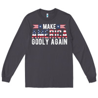 Smoke make america godly again american flag letters christian quote Long Sleeve Tee - linhVisuals