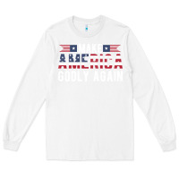 White make america godly again american flag letters christian quote Long Sleeve Tee - linhVisuals