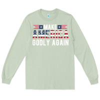 Matcha make america godly again american flag letters christian quote Long Sleeve Tee - linhVisuals