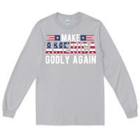 Moon Dust make america godly again american flag letters christian quote Long Sleeve Tee - linhVisuals