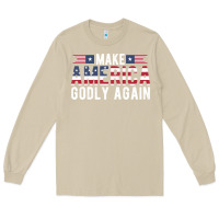 Mushroom make america godly again american flag letters christian quote Long Sleeve Tee - linhVisuals